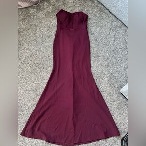 Fashion Nova Deep Burgundy Maxi Dress